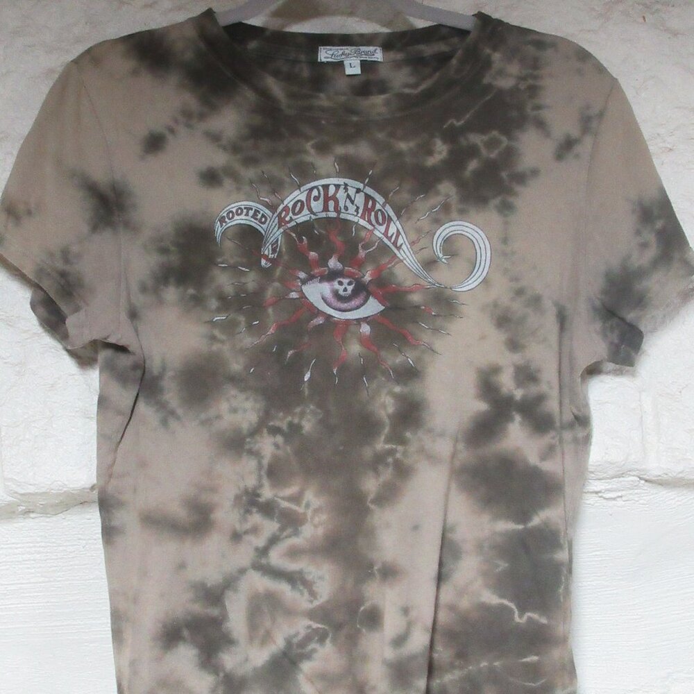Lucky Brand Rooted in Rock n Roll Skull Eye Tye Dye Tee